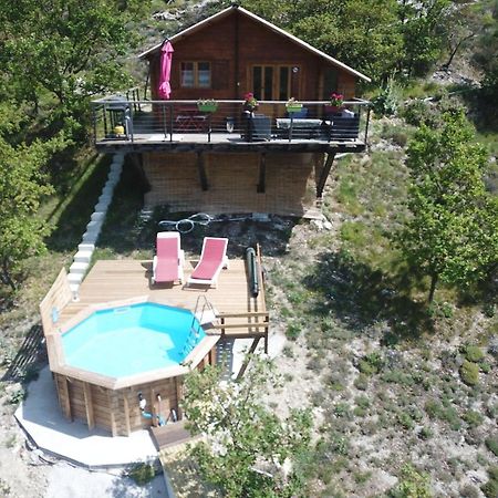 Chalet Sur Pilotis Avec Piscine Privee Luceram Luaran gambar
