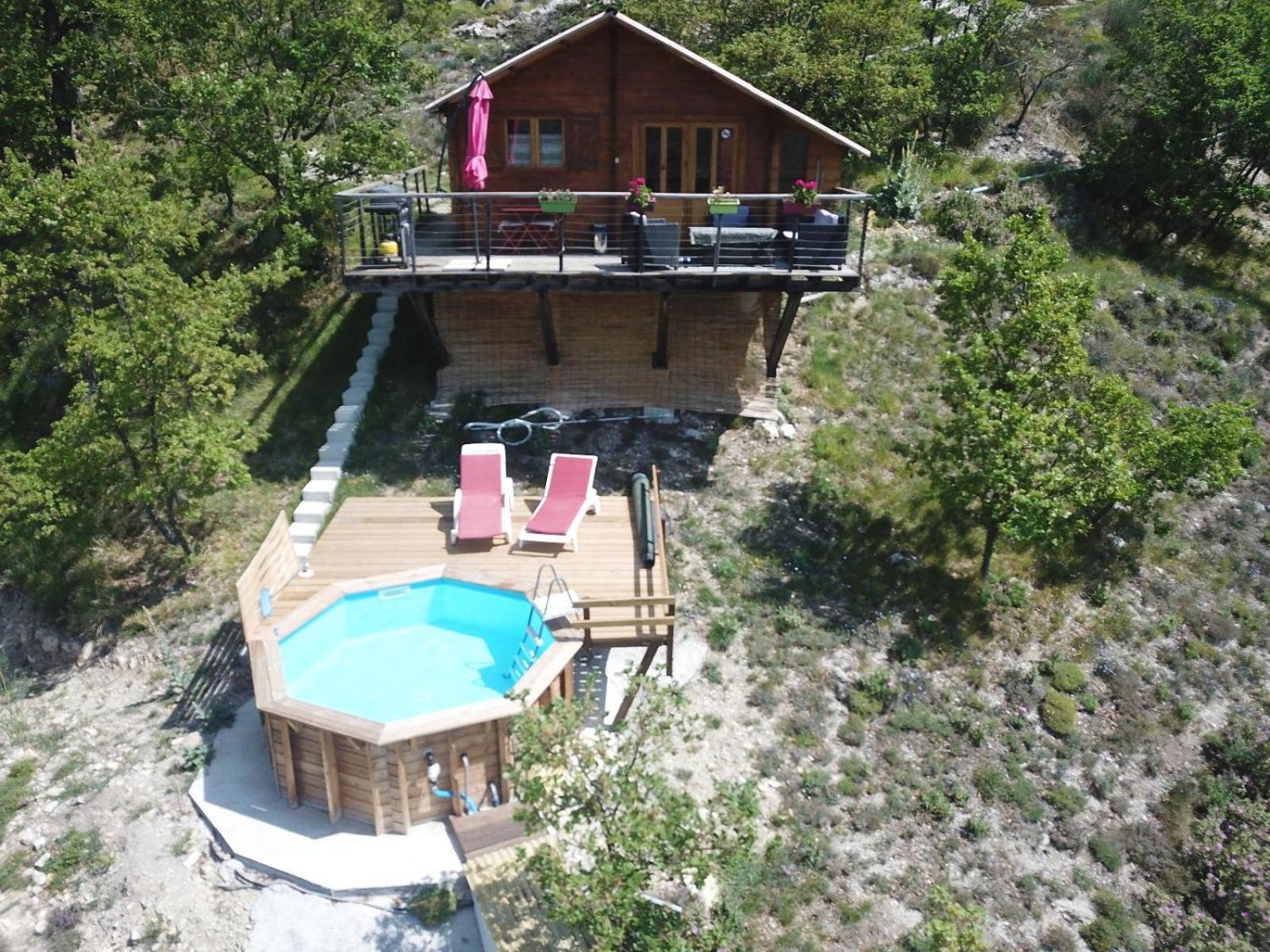 Chalet Sur Pilotis Avec Piscine Privee Luceram Luaran gambar